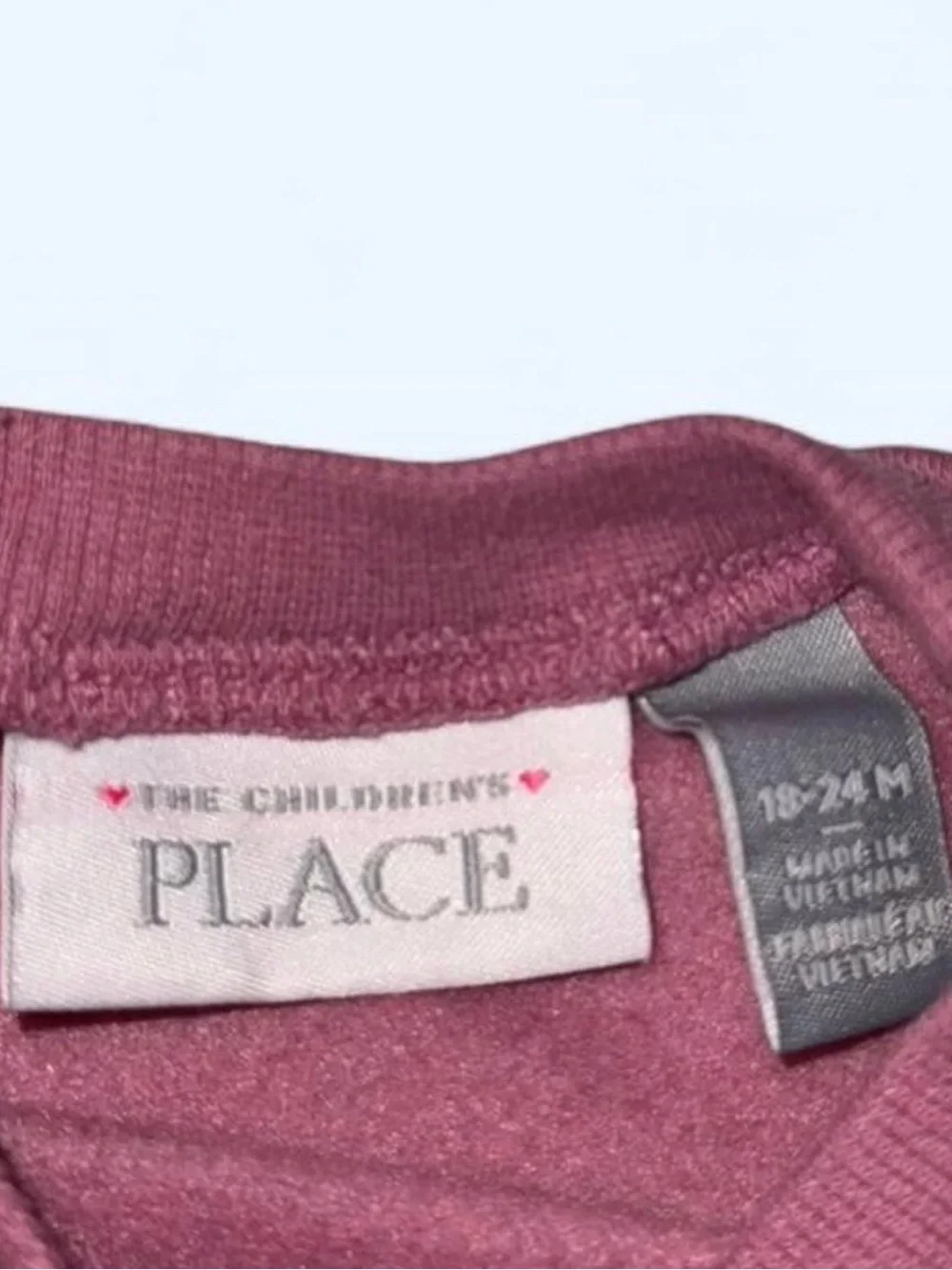 The Childrens Place Girls Mauve Pink Heart Sweatshirt & Ribbed Leggings Set - Picture 4 of 4